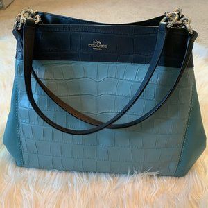 Coach Lexy Embossed Croc Leather Colorblock Purse